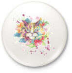 printfashion Cica vízfesték - Kitűző, hűtőmágnes - Fehér (3080337)