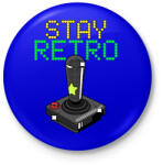 printfashion Stay retro joystick - Kitűző, hűtőmágnes - Királykék (11445661)