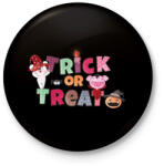 printfashion Csokit vagy csalunk - Kitűző, hűtőmágnes - Fekete (5552092)