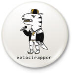printfashion Dínó veloci - rapper_ - Kitűző, hűtőmágnes - Fehér (4132328)