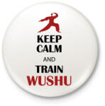 printfashion Keep calm - Wushu - Kitűző, hűtőmágnes - Fehér (7568034)