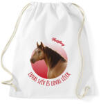 printfashion Lovas szív - Musztáng - Sportzsák, Tornazsák - Fehér (7188439)