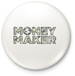 printfashion Money makeR - Kitűző, hűtőmágnes - Fehér (3083716)