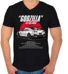 printfashion Nissan GTR R35 Nismo - Férfi V-nyakú póló - Fekete (7051684)