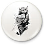 printfashion Bagoly - Kitűző, hűtőmágnes - Fehér (3074027)