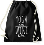 printfashion Előbb YOGA, aztán BOR - Sportzsák, Tornazsák - Fekete (963131)