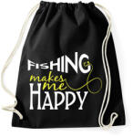 printfashion Fishing makes me happy - Sportzsák, Tornazsák - Fekete (2457770)