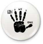 printfashion Gamer kéz - Kitűző, hűtőmágnes - Fehér (3079215)