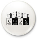 printfashion Chess - Sakk - Kitűző, hűtőmágnes - Fehér (7453406)