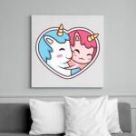 printfashion Páros unikornis - Vászonkép - Fehér (6636228)