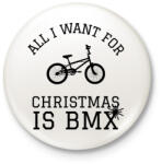 printfashion CHRISTMAS BMX - Kitűző, hűtőmágnes - Fehér (10135632)