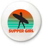 printfashion SUPPER GIRL - Kitűző, hűtőmágnes - Fehér (11491663)