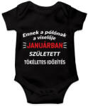 printfashion Ennek a pólónak a viselője januárban született - Baba Body - Fekete (11015626)