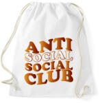 printfashion Anti social social club - barna - Sportzsák, Tornazsák - Fehér (7034009)