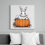 printfashion Nyuszi tökben - Vászonkép - Fehér (14531734)