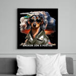 printfashion amikor jön a postás - TACSKÓ - Vászonkép - Fekete (15217384)