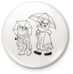 printfashion Macskák az esőben - Kitűző, hűtőmágnes - Fehér (10285647)