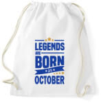 printfashion A legendák októberben születnek - Sportzsák, Tornazsák - Fehér (368769)