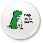 printfashion T-rex hates darts - Kitűző, hűtőmágnes - Fehér (11742526)