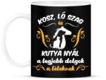 printfashion Kosz, ló szag, kutya nyál - Bögre - Fekete (12704721)