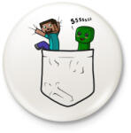 printfashion Minecraft Pocket - Kitűző, hűtőmágnes - Fehér (3077617)