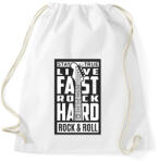 printfashion Stay true, Live fast, Rock hard, Rock & Roll - fehér - Sportzsák, Tornazsák - Fehér (6373530)
