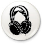 printfashion Fejhallgató - Kitűző, hűtőmágnes - Fehér (7604526)