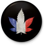 printfashion france ganja - Kitűző, hűtőmágnes - Fekete (3097376)