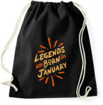 printfashion Legendák januárban születnek - Sportzsák, Tornazsák - Fekete (5803815)