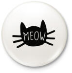 printfashion Meow - Kitűző, hűtőmágnes - Fehér (3088604)