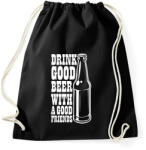 printfashion Drink Good Beer - Fehér - Sportzsák, Tornazsák - Fekete (6674570)