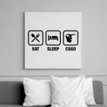 printfashion EAT SLEEP CSGO - Vászonkép - Fehér (6624199)