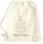 printfashion Karácsonyi égő cica - Sportzsák, Tornazsák - Natúr (5465426)