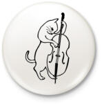 printfashion Macska nagybőgőzik - Kitűző, hűtőmágnes - Fehér (10283679)