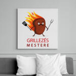printfashion Grillezés mestere - Vászonkép - Fehér (6640692)