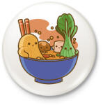 printfashion Kawaii leves - Kitűző, hűtőmágnes - Fehér (14707507)