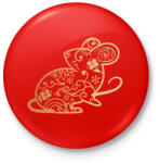 printfashion Kínai patkány - Kitűző, hűtőmágnes - Piros (13470703)