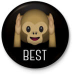 printfashion Best Friends - Monkey 1 - Kitűző, hűtőmágnes - Fekete (3094116)
