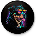 printfashion Retro Rottweiler - Kitűző, hűtőmágnes - Fekete (14259857)
