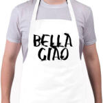 printfashion Bella ciao graffiti fekete - Kötény - Fehér (4914668)