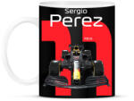 printfashion Sergio Perez 11 autóversenyző - fehér felirat - Bögre - Fekete (16041337)