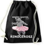 printfashion kecses, mint egy rinocérosz - Sportzsák, Tornazsák - Fekete (15185846)