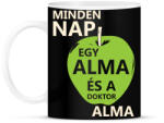 printfashion minden-nap-egy-alma-white-green - Bögre - Fekete (879284)