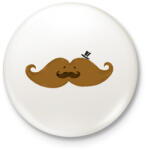 printfashion Bajszos bajusz - Kitűző, hűtőmágnes - Fehér (3933742)