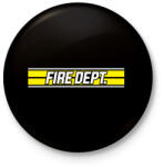 printfashion Fire Dept. - Kitűző, hűtőmágnes - Fekete (3093171)