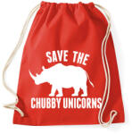printfashion Save the Chubby Unicorns! - Sportzsák, Tornazsák - Piros (2020762)