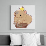 printfashion Medencéző Capybara - Vászonkép - Fehér (13856453)