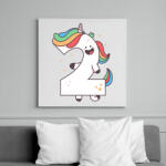 printfashion 2 éves unikornis - Vászonkép - Fehér (11807598)