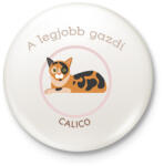 printfashion A legjobb gazdi - Calico - Kitűző, hűtőmágnes - Fehér (6307211)
