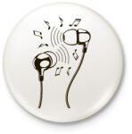 printfashion fejhallgató - Kitűző, hűtőmágnes - Fehér (15211809)